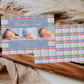 Madras Plaid Baby Geboorte Aankondiging