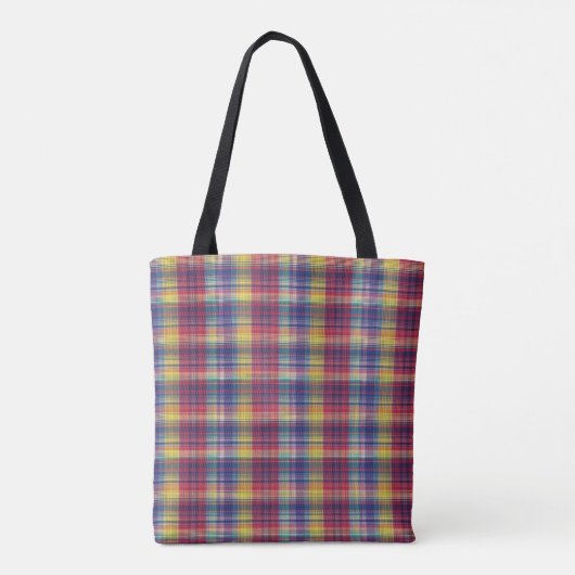  Madras Plaid Pattern Tote Bag (Achterkant)