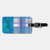 Madras Pset Blue en Paars Bagagelabel (Voorkant horizontaal)