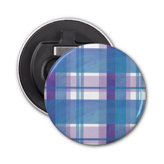 Madras Pset Blue en Paars Button Flesopener (Voorkant)