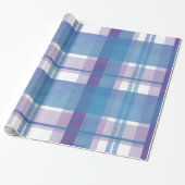 Madras Pset Blue en Paars Cadeaupapier (Uitgerold)