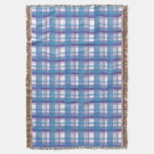 Madras Pset Blue en Paars Deken (Voorkant Verticaal)