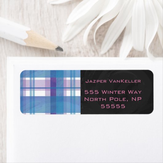 Madras Pset Blue en Paars Etiket (Insitu)