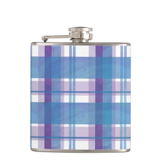 Madras Pset Blue en Paars Heupfles (Voorkant)