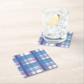 Madras Pset Blue en Paars Kartonnen Onderzetters (Insitu)