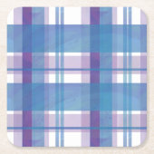 Madras Pset Blue en Paars Kartonnen Onderzetters (Voorkant)