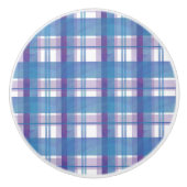 Madras Pset Blue en Paars Keramische Knop (Voorkant)