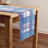 Madras Pset Blue en Paars Korte Tafelloper (Voorbeeld)