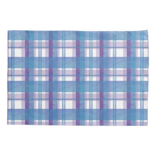 Madras Pset Blue en Paars Kussensloop (Achterkant)