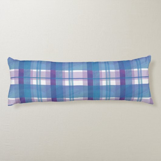 Madras Pset Blue en Paars Lichaamskussen (Achterkant)