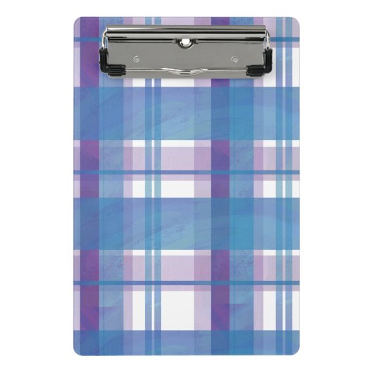 Madras Pset Blue en Paars Mini Klembord (Voorkant)