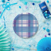 Madras Pset Blue en Paars Papieren Bordje (Feest)