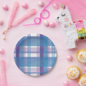 Madras Pset Blue en Paars Papieren Bordje (Feest)