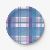 Madras Pset Blue en Paars Papieren Bordje (Voorkant)