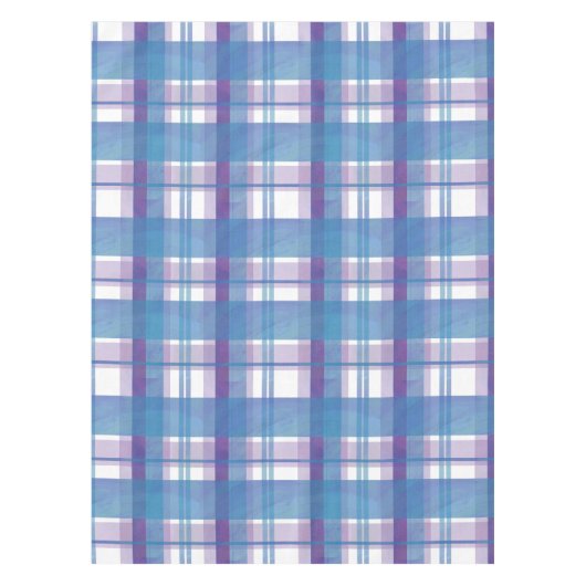 Madras Pset Blue en Paars Tafelkleed (Voorkant)
