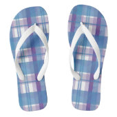 Madras Pset Blue en Paars Teenslippers (Voetbed)