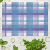 Madras Pset Blue en Paars Theedoek (Gevouwen)