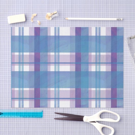 Madras Pset Blue en Paars Tissuepapier (Craft)