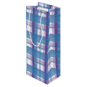 Madras Pset Blue en Paars Wijn Cadeautas (Achterkant Gekanteld)