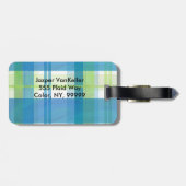 Madras Pset Green en Blue Bagagelabel (Achterkant horizontaal)