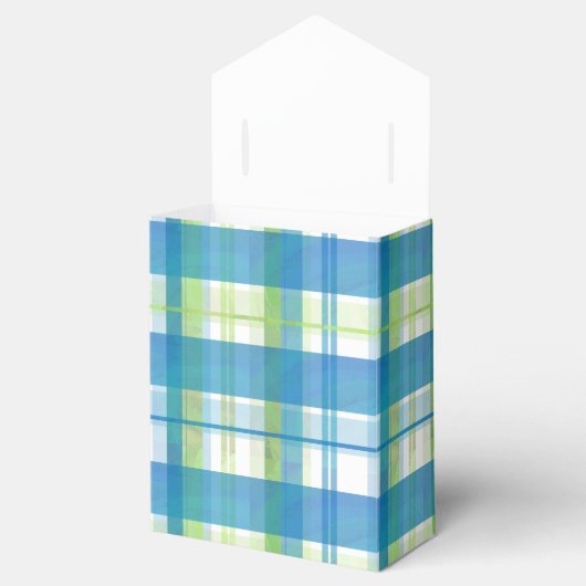 Madras Pset Green en Blue Bedankdoosjes (Geopend)