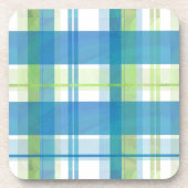 Madras Pset Green en Blue Bier Onderzetter (Voorkant)