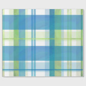 Madras Pset Green en Blue Cadeaupapier (Vlak)