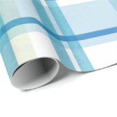 Madras Pset Green en Blue Cadeaupapier (Rol Hoek)