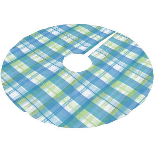 Madras Pset Green en Blue Kerstboom Rok (Gekanteld)