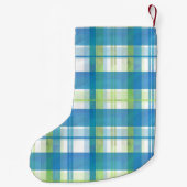 Madras Pset Green en Blue Kleine Kerstsok (Achterkant)