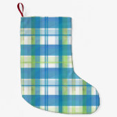 Madras Pset Green en Blue Kleine Kerstsok (Voorkant)