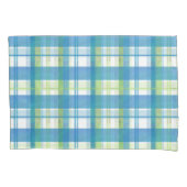 Madras Pset Green en Blue Kussensloop (Voorkant)