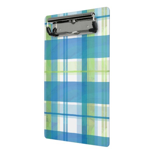 Madras Pset Green en Blue Mini Klembord (Angled2)
