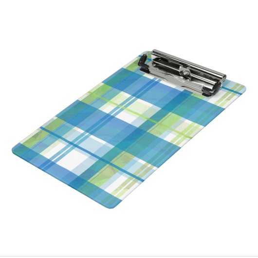 Madras Pset Green en Blue Mini Klembord (Angled3)