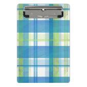 Madras Pset Green en Blue Mini Klembord (Voorkant)