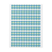 Madras Pset Green en Blue Omwikkelbaar Adreslabel (Vel)