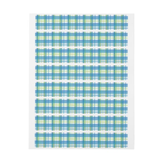 Madras Pset Green en Blue Omwikkelbaar Adreslabel (Vel)