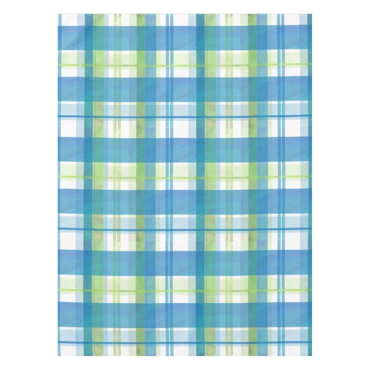 Madras Pset Green en Blue Tafelkleed (Voorkant)