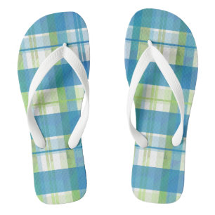 Madras Pset Green en Blue Teenslippers