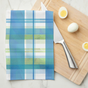 Madras Pset Green en Blue Theedoek