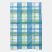 Madras Pset Green en Blue Theedoek (Verticaal)
