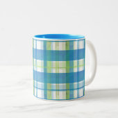Madras Pset Green en Blue Tweekleurige Koffiemok (Voorkant rechts)