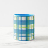 Madras Pset Green en Blue Tweekleurige Koffiemok (Center)