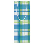 Madras Pset Green en Blue Wijn Cadeautas (Achterkant)