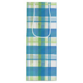 Madras Pset Green en Blue Wijn Cadeautas (Voorkant)