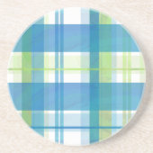 Madras Pset Green en Blue Zandsteen Onderzetter (Voorkant)