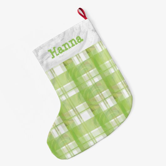 Madras Pset Green Grote Kerstsok (Achterkant (Hangend))