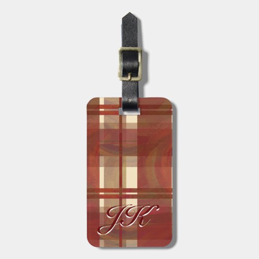 Madras Pset Herfst Red Bagagelabel (Voorkant verticaal)