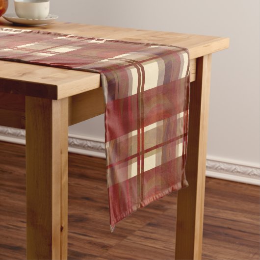 Madras Pset Herfst Red Korte Tafelloper (Voorbeeld)