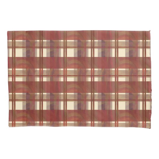 Madras Pset Herfst Red Kussensloop (Voorkant)